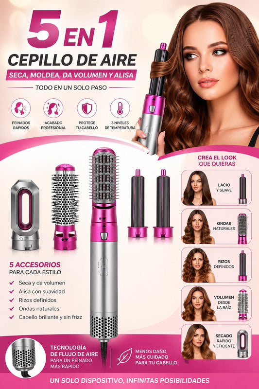 Cepillo Secador Profesional 5 en 1 PRO