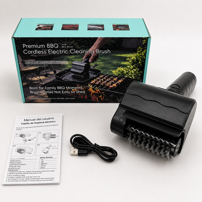 Cepillo Eléctrico BBQ Pro + 12 Pares de Guantes