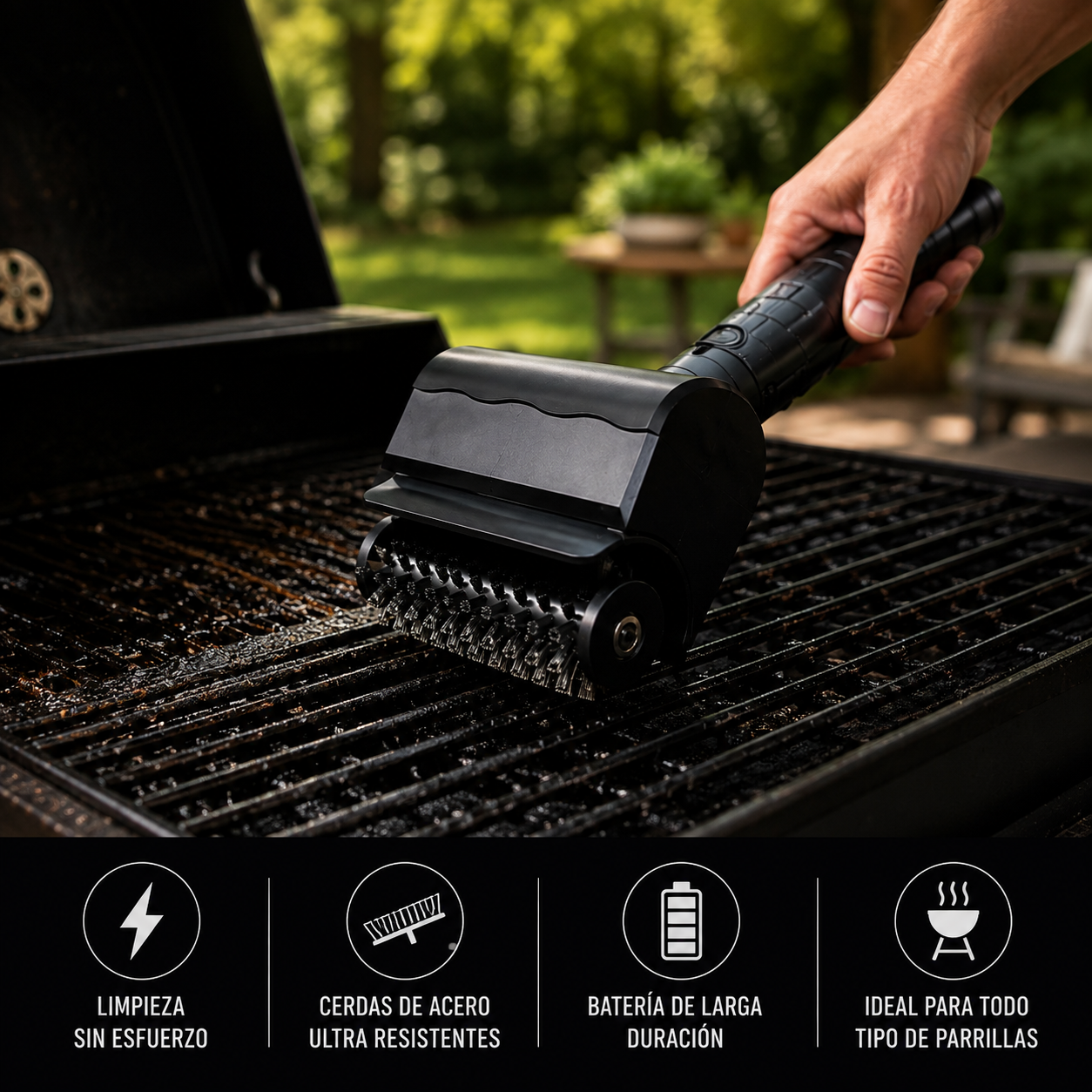 Cepillo Eléctrico BBQ Pro + 12 Pares de Guantes