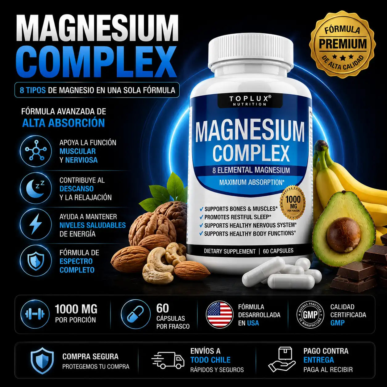 MAGNESIO COMPLEX 8 en 1 1000MG