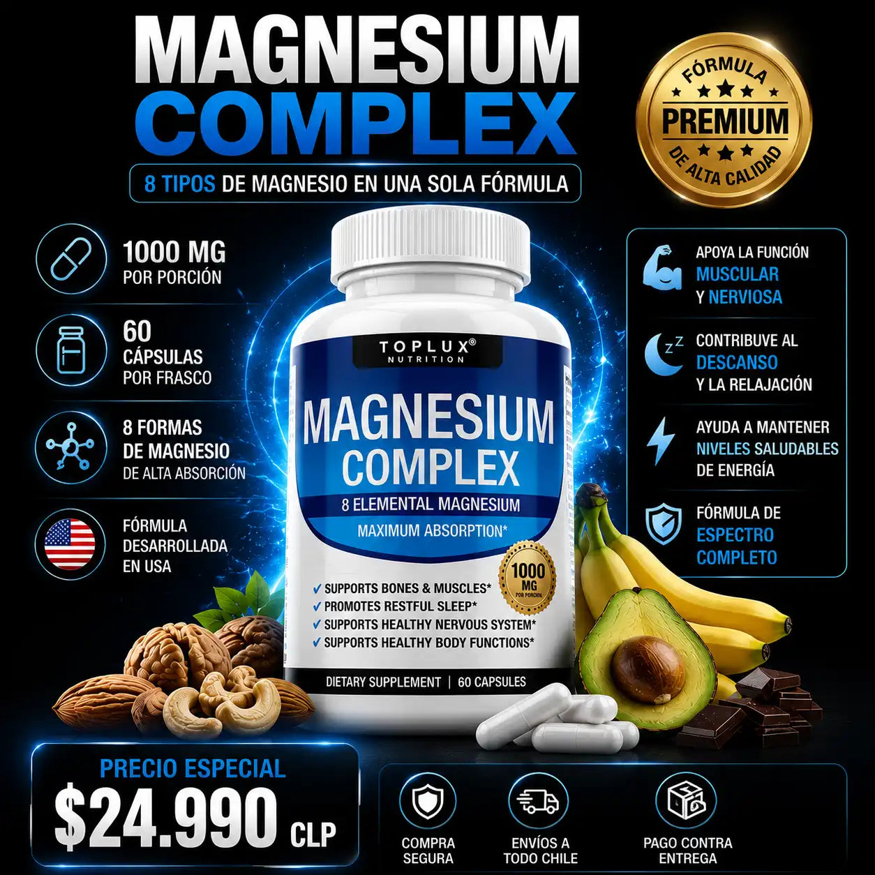 MAGNESIO COMPLEX 8 en 1 1000MG