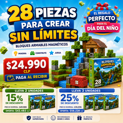 Bloques Armables Magneticos 28 Piezas