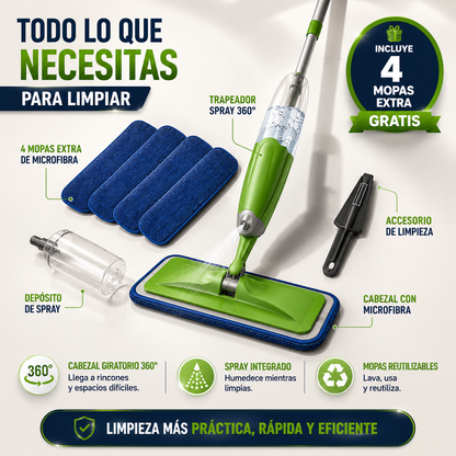 Trapeador Spray 360° – Limpieza Fácil y Práctica