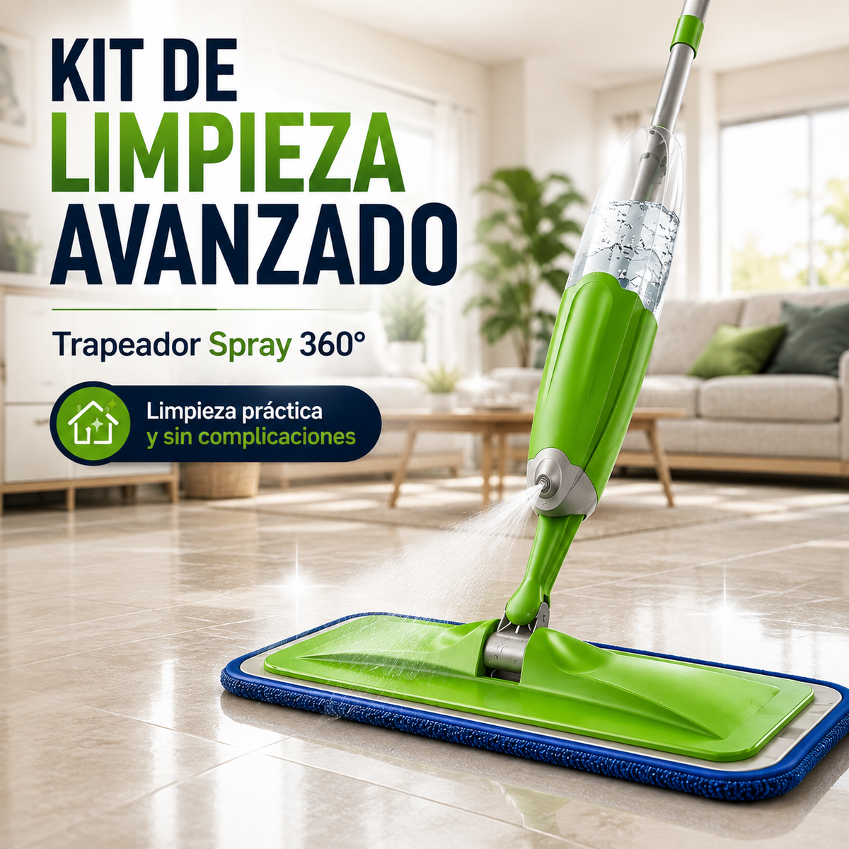 Trapeador Spray 360° – Limpieza Fácil y Práctica