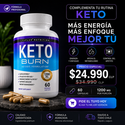 Keto Burn 60 Cápsulas – Suplemento para Apoyar tu Dieta Keto y Energía