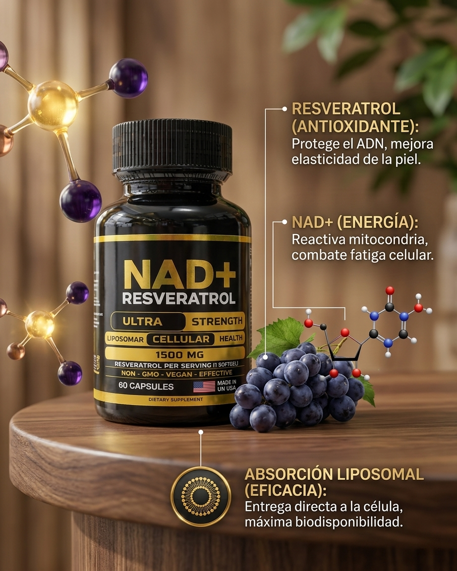 NAD+ RESVERATROL 60 CAPSULAS